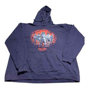 Stranger Things Hoodie Men XL Navy Blue‎ Netflix Official Sweatshirt Retro 80s
